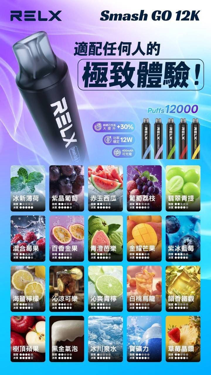 RELX Smash GO 12K 拋棄式一次性 12000口:圖片 3